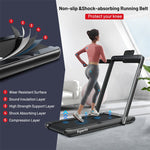 2 in 1 Folding Treadmill 2.25HP Superfit Under Desk Treadmill with Dual Display, Remote & Smart App Control, Walking Pad Treadmill for Home