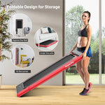 2 in 1 Folding Treadmill 2.25HP Superfit Under Desk Treadmill with Dual Display, Remote & Smart App Control, Walking Pad Treadmill for Home