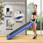 2 in 1 Folding Treadmill 2.25HP Superfit Under Desk Treadmill with Dual Display, Remote & Smart App Control, Walking Pad Treadmill for Home