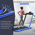 2 in 1 Folding Treadmill 2.25HP Superfit Under Desk Treadmill with Dual Display, Remote & Smart App Control, Walking Pad Treadmill for Home