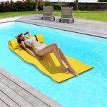 Floating Water Pad 3-Layer Tear Resistant XPE Foam Water Mat 83" x 26" Foam Pool Float with Rolling Pillow Design for Lake Water Activities