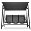 3 Person Aluminum Porch Swing Outdoor Patio Swing Chair with Adjustable Canopy