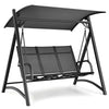 3 Person Aluminum Porch Swing Outdoor Patio Swing Chair with Adjustable Canopy