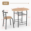 3-Piece Small Dining Table Chair Set Space-Saving Bistro Set with Shelf Storage & Metal Frame