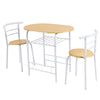 3-Piece Small Dining Table Chair Set Space-Saving Bistro Set with Shelf Storage & Metal Frame