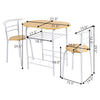 3-Piece Small Dining Table Chair Set Space-Saving Bistro Set with Shelf Storage & Metal Frame