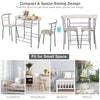 3-Piece Small Dining Table Chair Set Space-Saving Bistro Set with Shelf Storage & Metal Frame