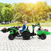 3-in-1 Kids Ride on Tractor Excavator Bulldozer 12V Battery Powered Construction Vehicle with Trailer Digger Shovel Bucket & Remote Control