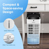 3-in-1 Portable Evaporative Air Cooler with Fan & Humidifier, Quiet Personal Swamp Cooler with Remote Control, 2 Ice Boxes & 9 Gallon Water Tank