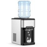 3-in-1 Countertop Water Cooler Dispenser Built-in Ice Maker, Hot & Cold Top-Loading Water Dispenser for Home