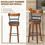 30.5" Swivel Bar Stools Set of 2 Bar Height Dining Chairs with Leather Padded Seats & Ergonomic Backrests