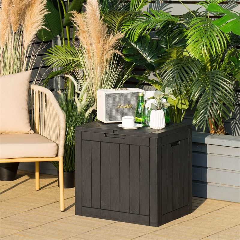 30 Gallon Deck Box Patio Storage Container Seating Outdoor Storage Cabinet with Lockable Lid for Garden Furniture Cushions