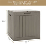 30 Gallon Deck Box Patio Storage Container Seating Outdoor Storage Cabinet with Lockable Lid for Garden Furniture Cushions