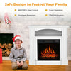 32" Electric Fireplace with Mantel 1400W Freestanding Fireplace Heater with Bookshelves & Remote Control