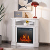 32" Electric Fireplace with Mantel 1400W Freestanding Fireplace Heater with Bookshelves & Remote Control