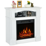 32" Electric Fireplace with Mantel 1400W Freestanding Fireplace Heater with Bookshelves & Remote Control