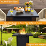 32" Propane Fire Pit Table 40000 BTU Square Gas Firepit Table with Lid and Fire Glass