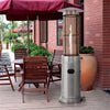 Outdoor Propane Heater 34000 BTU Stainless Steel Standing Round Glass Tube Patio Heater with Wheels