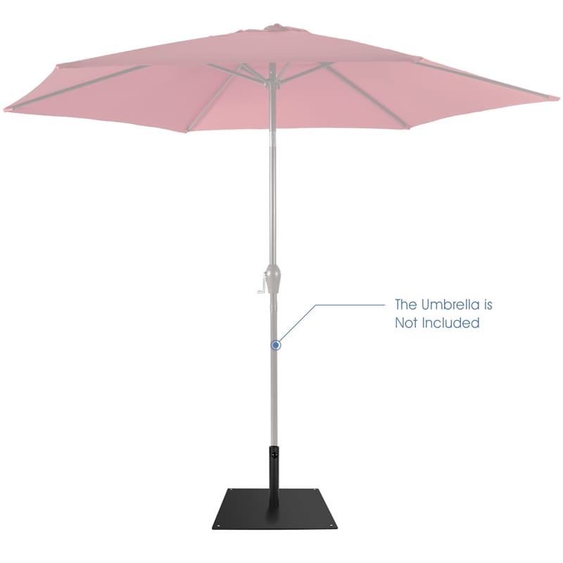 35 LBS Heavy Duty Steel Umbrella Base 20" Square Patio Market Umbrella Stand Weighted Base with 4 Adjustable Footpads