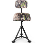 360° Swivel Hunting Blind Chair Height Adjustable Tripod Blind Stool Camo Huntsman Chair with Detachable Backrest