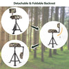 360° Swivel Hunting Blind Chair Height Adjustable Tripod Blind Stool Camo Huntsman Chair with Detachable Backrest