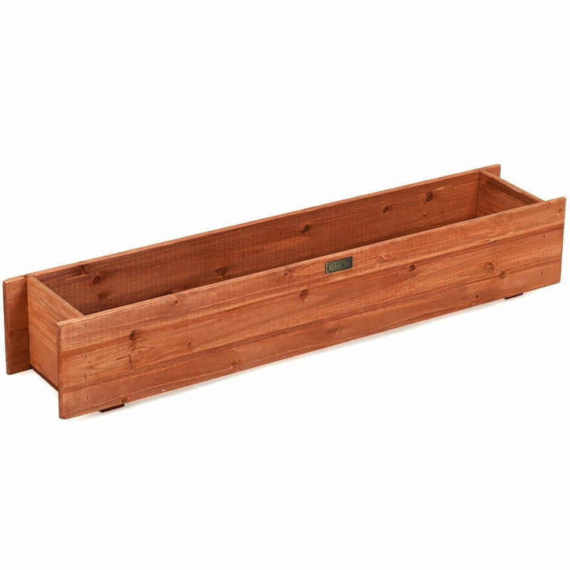 Wooden Raised Garden Bed Wall Mounted Window Box Planter Flower Vegetable Planter