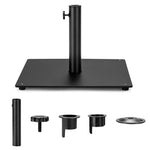 36lbs Heavy Duty Metal Umbrella Base 20" Square Patio Umbrella Stand with 3 Adapters and Adjustable Foot