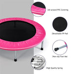 38" Mini Exercise Trampoline Folding Fitness Rebounder Trampoline for Adults & Kids