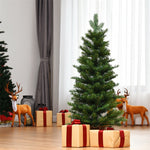 35" Mini Tabletop Christmas Tree Pre-lit Artificial Xmas Tree with 50 LED Lights, 363 Branch Tips & Sturdy Cement Base