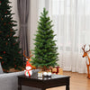 35" Mini Tabletop Christmas Tree Pre-lit Artificial Xmas Tree with 50 LED Lights, 363 Branch Tips & Sturdy Cement Base