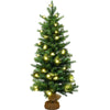 35" Mini Tabletop Christmas Tree Pre-lit Artificial Xmas Tree with 50 LED Lights, 363 Branch Tips & Sturdy Cement Base