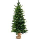 35" Mini Tabletop Christmas Tree Pre-lit Artificial Xmas Tree with 50 LED Lights, 363 Branch Tips & Sturdy Cement Base