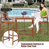 Bestoutdor 3 Piece Acacia Wood Bar Height Bistro Set Patio Bar Dining Set with 2 Bar Stools