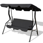 3 Person Porch Swing Outdoor Patio Canopy Swing Chair Swing Glider Hammock with Removable Cushions & Powder-Coated Steel Frame