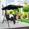 3 Person Porch Swing Outdoor Patio Canopy Swing Chair Swing Glider Hammock with Removable Cushions & Powder-Coated Steel Frame