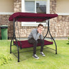 Outdoor Converting Swing Canopy Hammock 3-Seat Porch Swing Glider Chair with  & Adjustable Tilt Canopy, Seat & Back Cushions