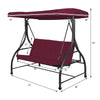 Outdoor Converting Swing Canopy Hammock 3-Seat Porch Swing Glider Chair with  & Adjustable Tilt Canopy, Seat & Back Cushions