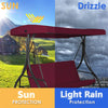 Outdoor Converting Swing Canopy Hammock 3-Seat Porch Swing Glider Chair with  & Adjustable Tilt Canopy, Seat & Back Cushions