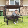 Outdoor Converting Swing Canopy Hammock 3-Seat Porch Swing Glider Chair with  & Adjustable Tilt Canopy, Seat & Back Cushions