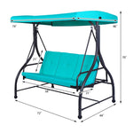 Outdoor Converting Swing Canopy Hammock 3-Seat Porch Swing Glider Chair with  & Adjustable Tilt Canopy, Seat & Back Cushions