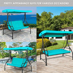 Outdoor Converting Swing Canopy Hammock 3-Seat Porch Swing Glider Chair with  & Adjustable Tilt Canopy, Seat & Back Cushions