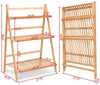 3 Tier Folding Bamboo Plant Stand Organizer Storage Shelving - Bestoutdor