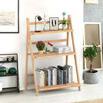 3 Tier Folding Bamboo Plant Stand Organizer Storage Shelving - Bestoutdor