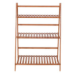 3 Tier Folding Bamboo Plant Stand Organizer Storage Shelving - Bestoutdor