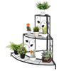 3 Tier Metal Outdoor Corner Plant Stand Flower Pot Rack - Bestoutdor