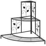 3 Tier Metal Outdoor Corner Plant Stand Flower Pot Rack - Bestoutdor