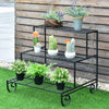 3 Tier Outdoor Metal Garden Planter Holder Rack - Bestoutdor