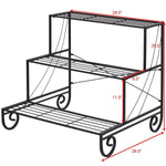 3 Tier Outdoor Metal Garden Planter Holder Rack - Bestoutdor