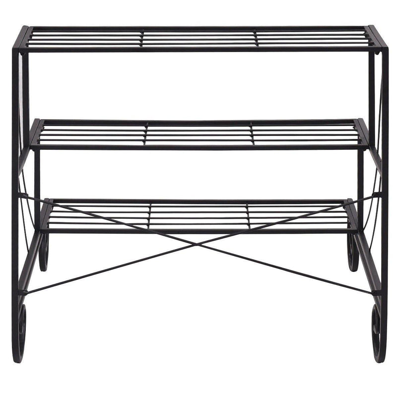 3 Tier Outdoor Metal Garden Planter Holder Rack - Bestoutdor