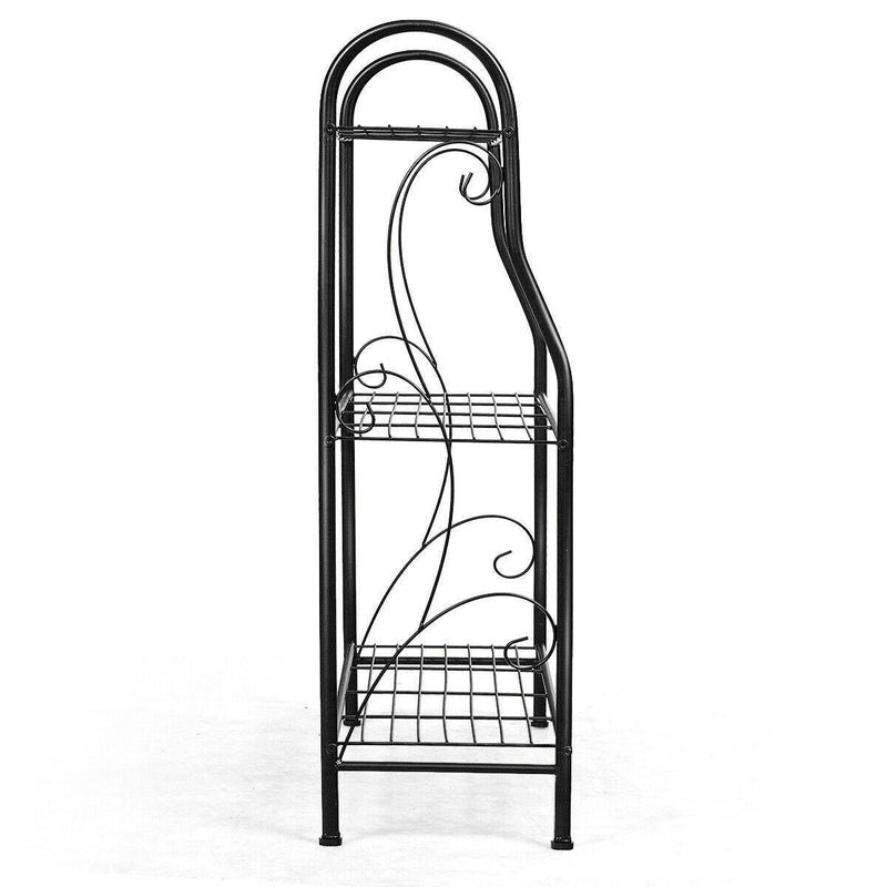 3 Tier Scrollwork Design Metal Garden Plant Stand - Bestoutdor